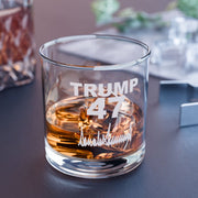 President Trump 47 Signature Rocks Glass - PatriotDepot.com