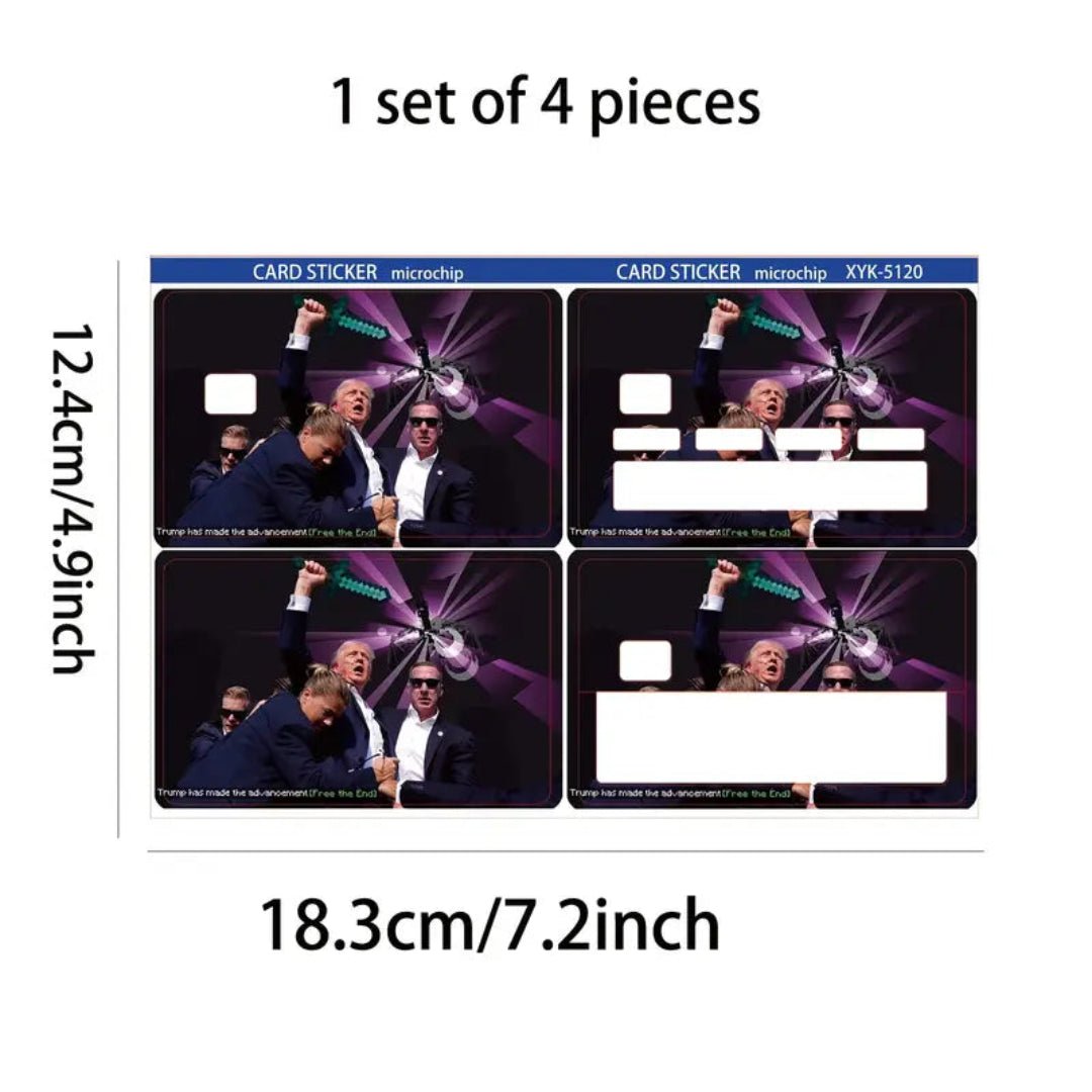 President Trump Artist Design "Fight" Debit/Credit Card Sticker (4 Pack) - PatriotDepot.com