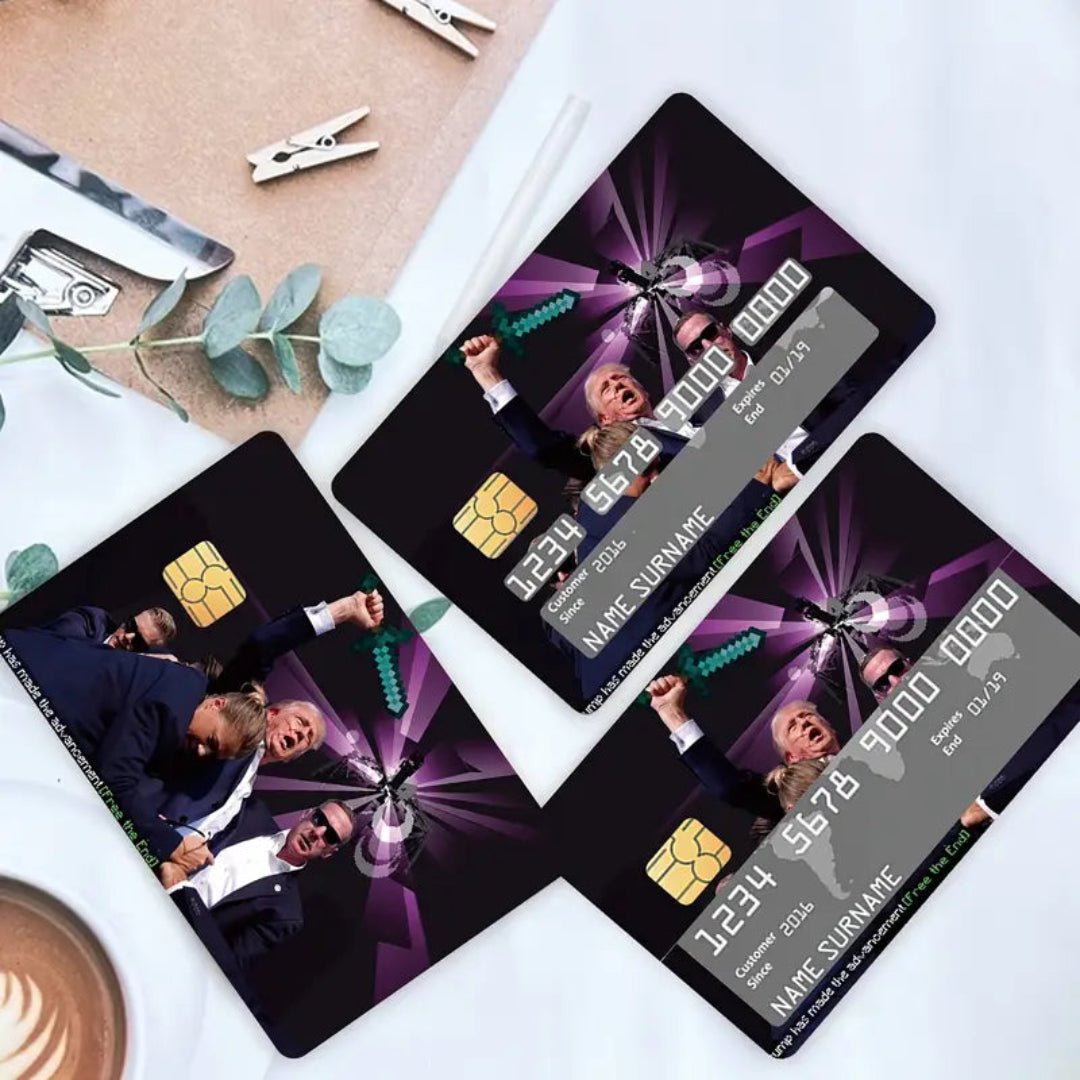 President Trump Artist Design "Fight" Debit/Credit Card Sticker (4 Pack) - PatriotDepot.com