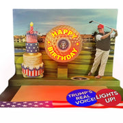 President Trump Talking & Motion Golfing Birthday Card with Authentic Voice - PatriotDepot.com