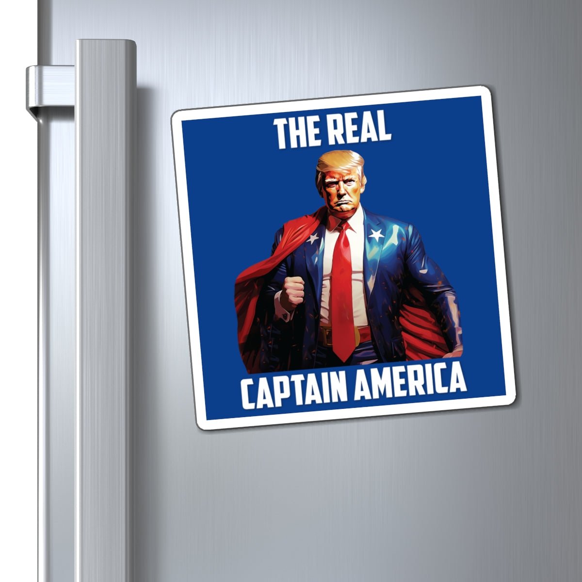 President Trump "The Real Captain America" Refrigerator Magnet (3 Sizes) - PatriotDepot.com
