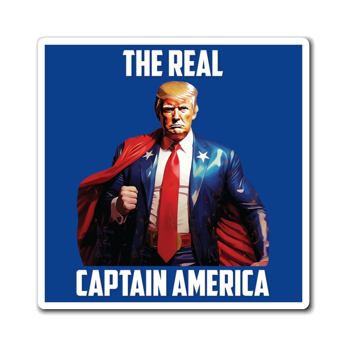 President Trump "The Real Captain America" Refrigerator Magnet (3 Sizes) - PatriotDepot.com