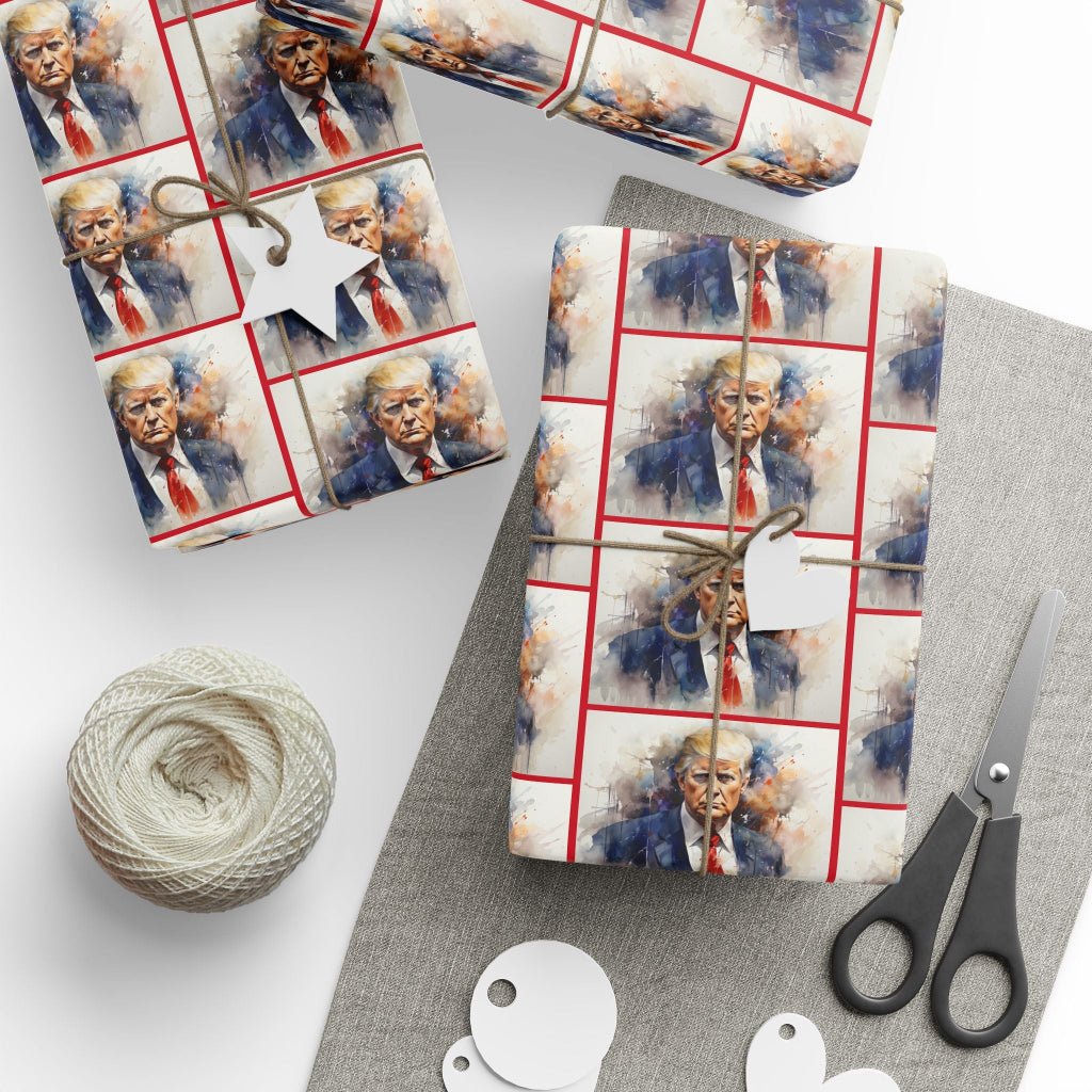 Presidential Trump Portrait Wrapping Paper | Premium MAGA Gift Wrap - PatriotDepot.com