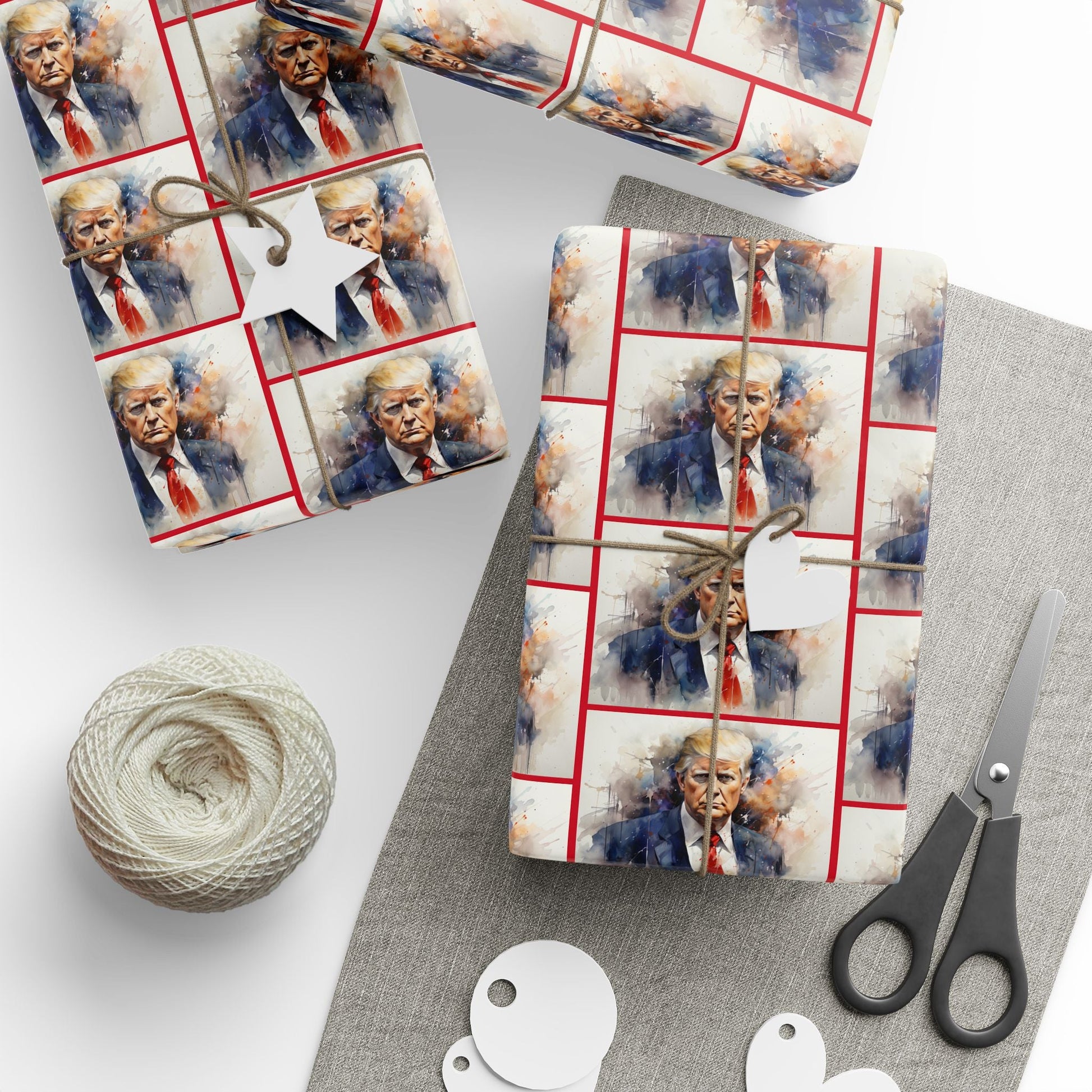 Presidential Trump Portrait Wrapping Paper | Premium MAGA Gift Wrap - PatriotDepot.com