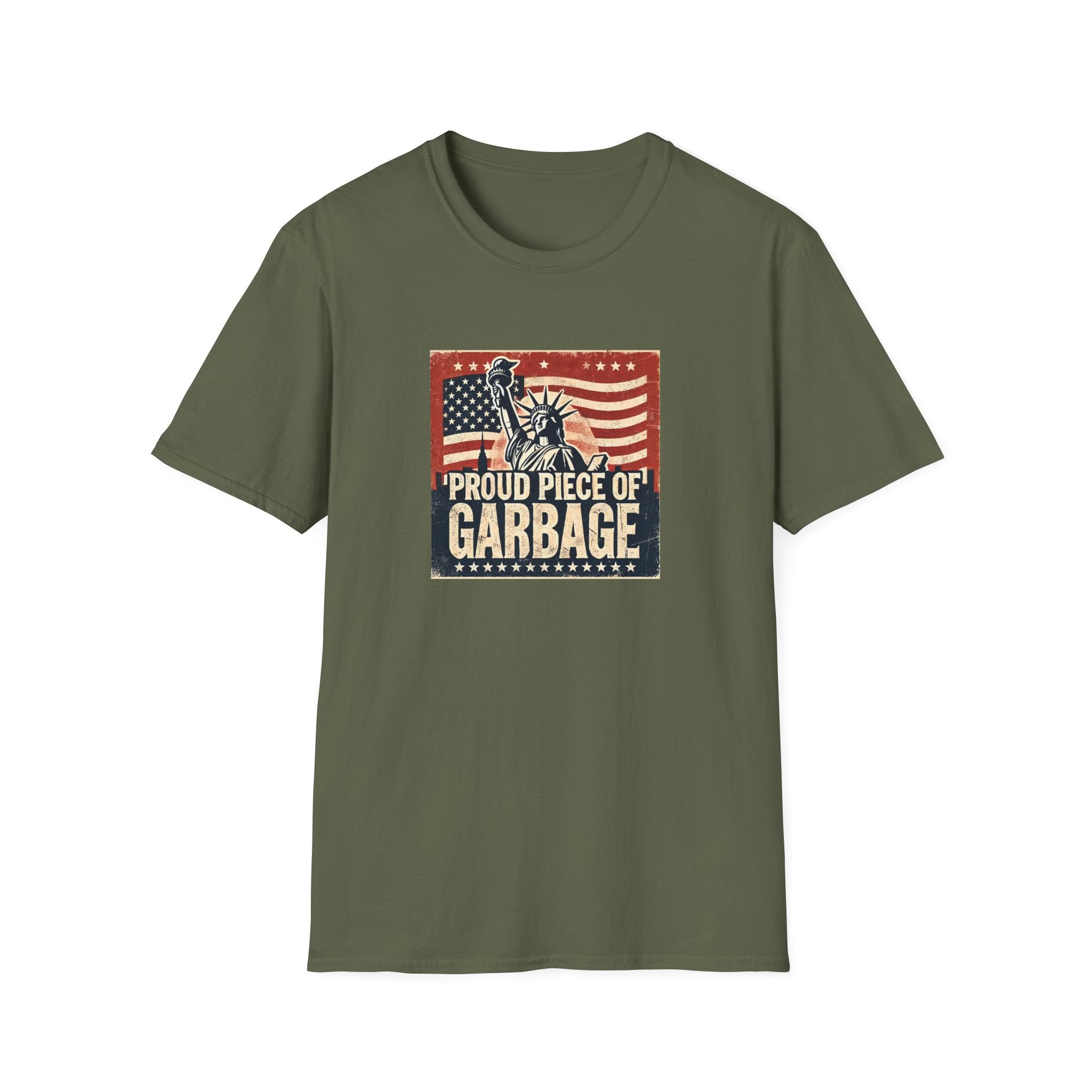 Proud Piece of Garbage Patriotic T-Shirt - PatriotDepot.com