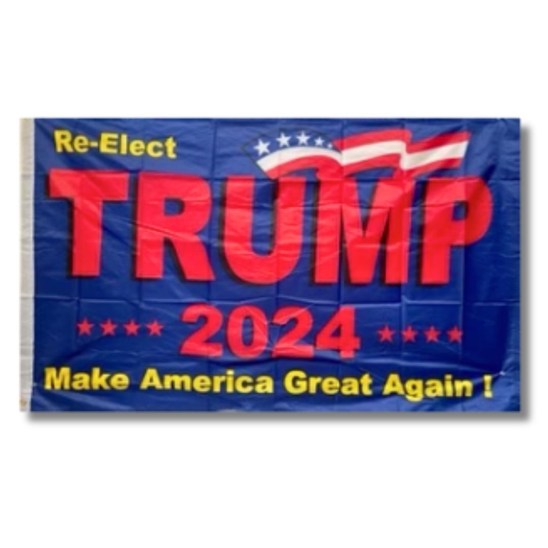 Re - elect Trump 2024 Make America Great Again 3'x5' Flag - PatriotDepot.com