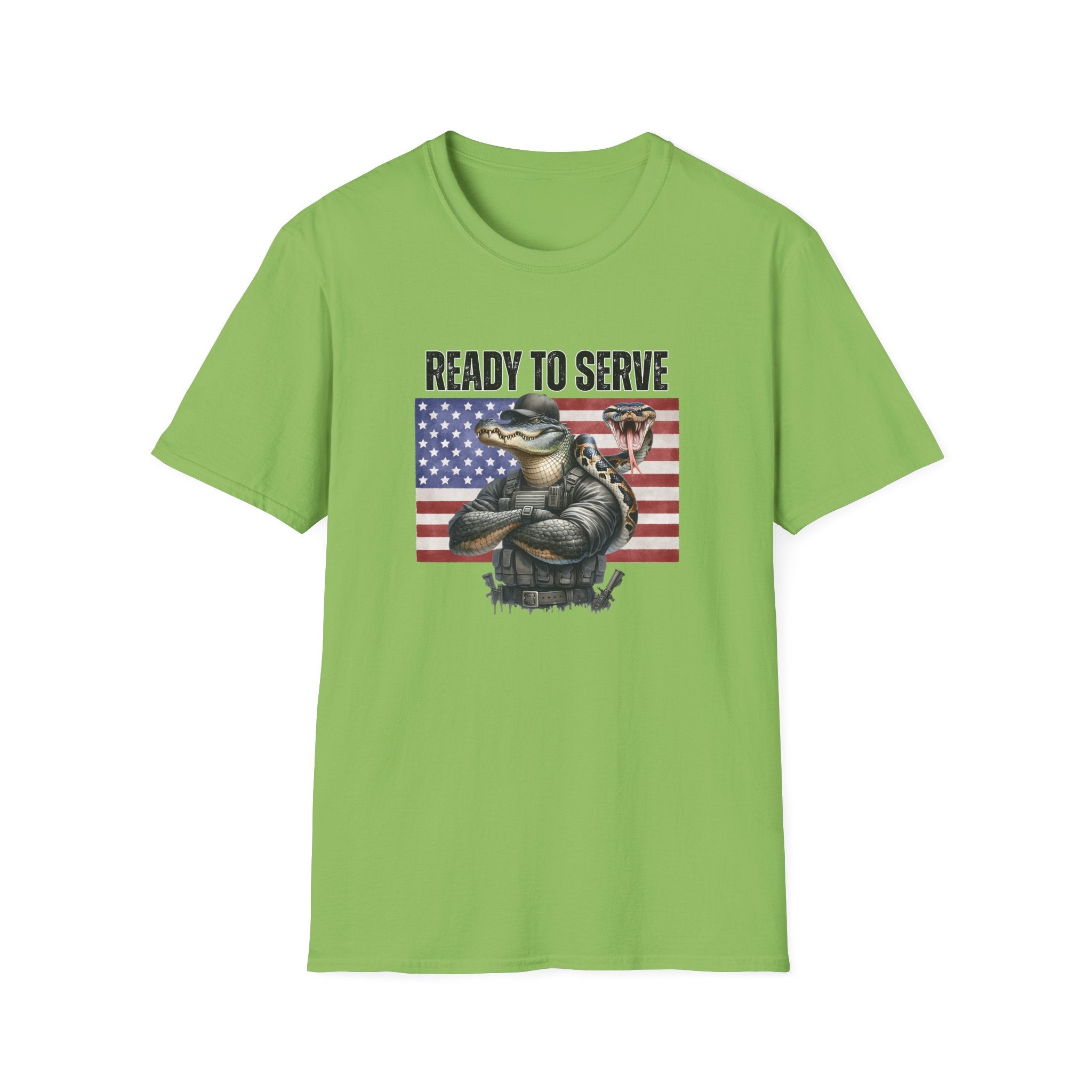 Ready to Serve Alligator Alcatraz T-Shirt (Patriotic Python Edition) - PatriotDepot.com