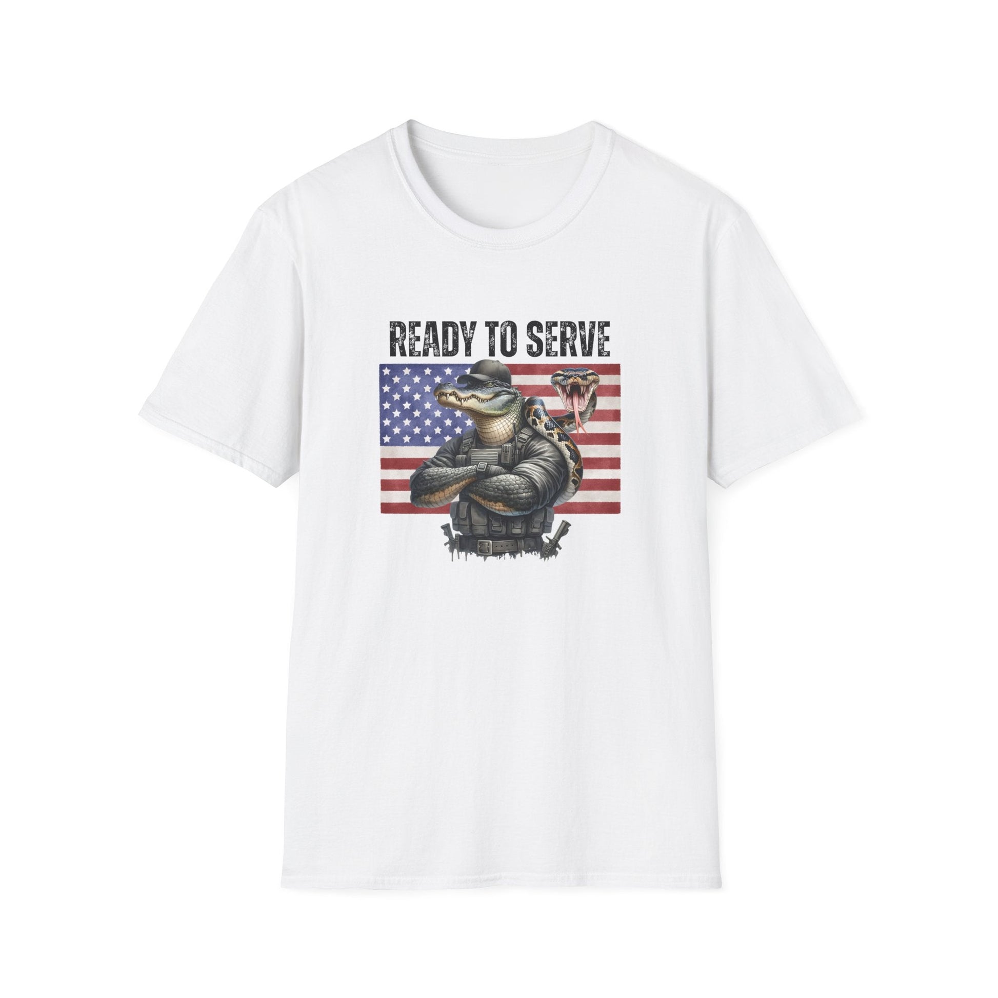 Ready to Serve Alligator Alcatraz T-Shirt (Patriotic Python Edition) - PatriotDepot.com
