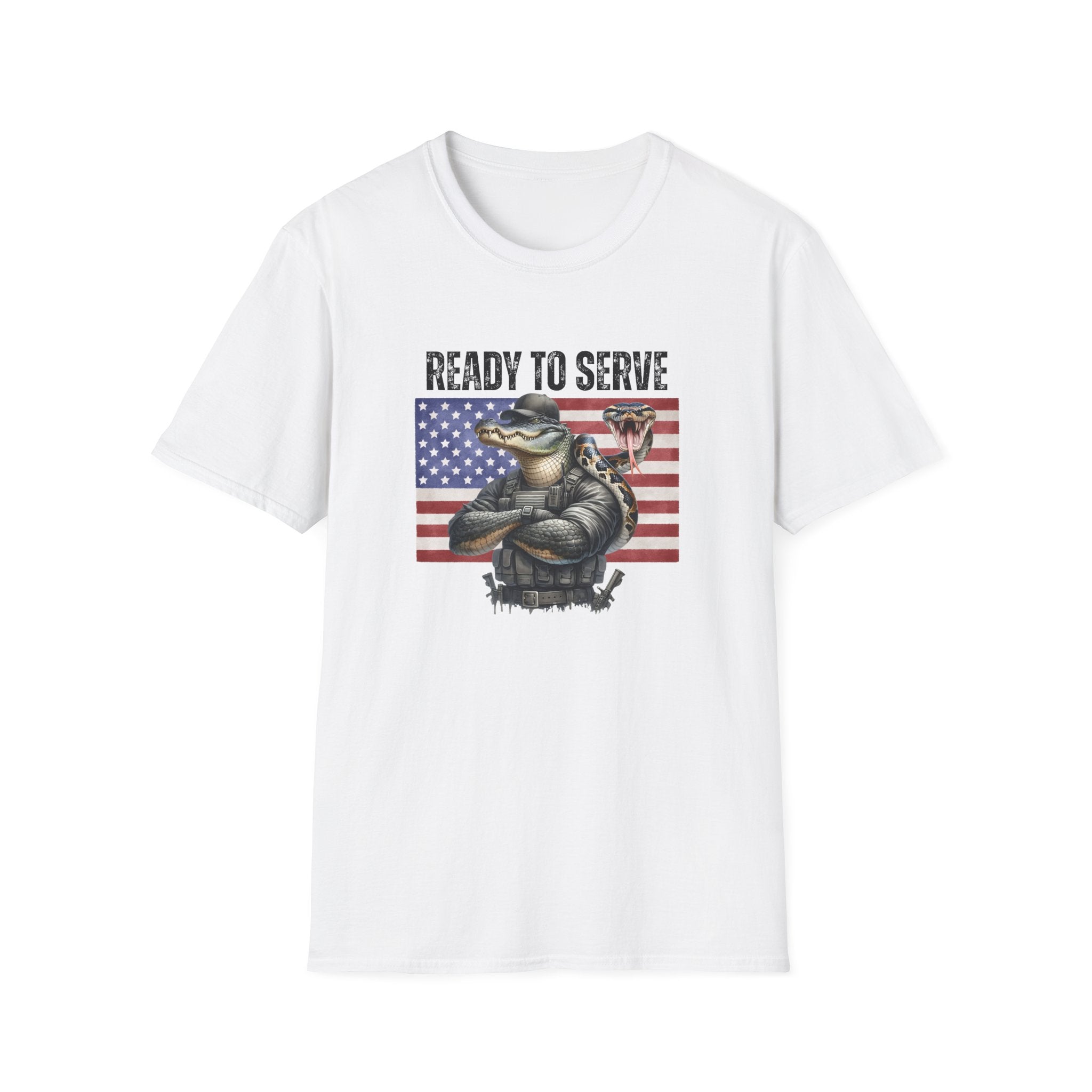 Ready to Serve Alligator Alcatraz T-Shirt (Patriotic Python Edition) - PatriotDepot.com