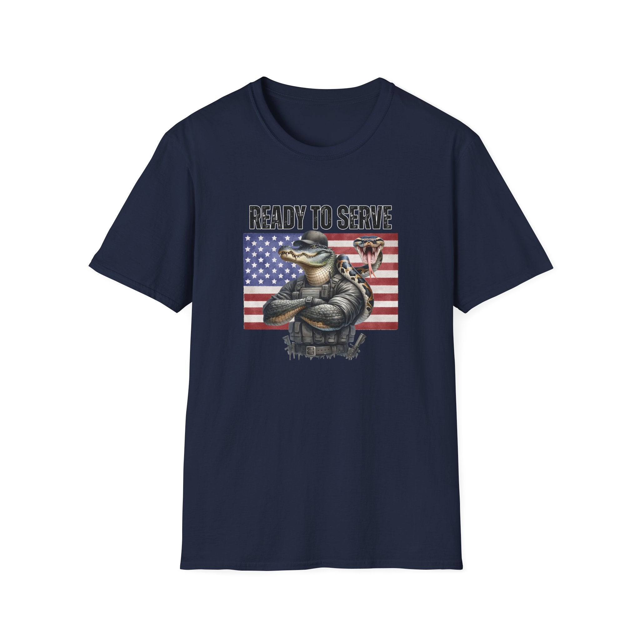 Ready to Serve Alligator Alcatraz T-Shirt (Patriotic Python Edition) - PatriotDepot.com
