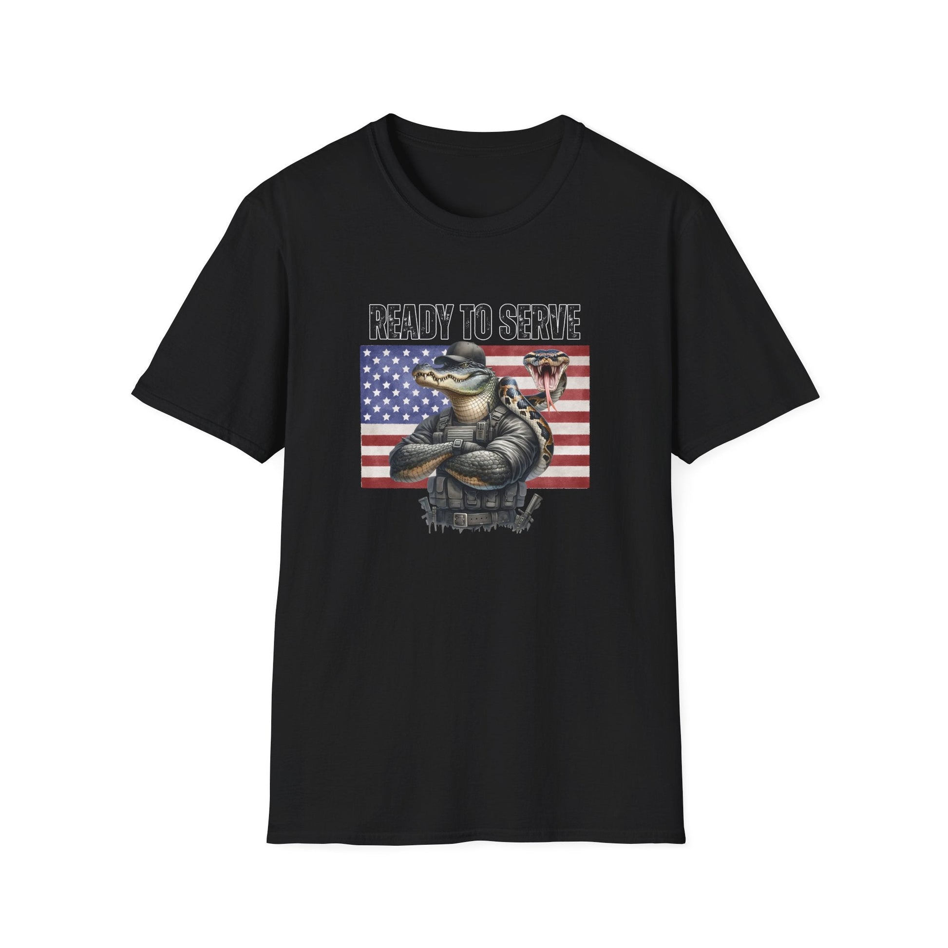 Ready to Serve Alligator Alcatraz T-Shirt (Patriotic Python Edition) - PatriotDepot.com