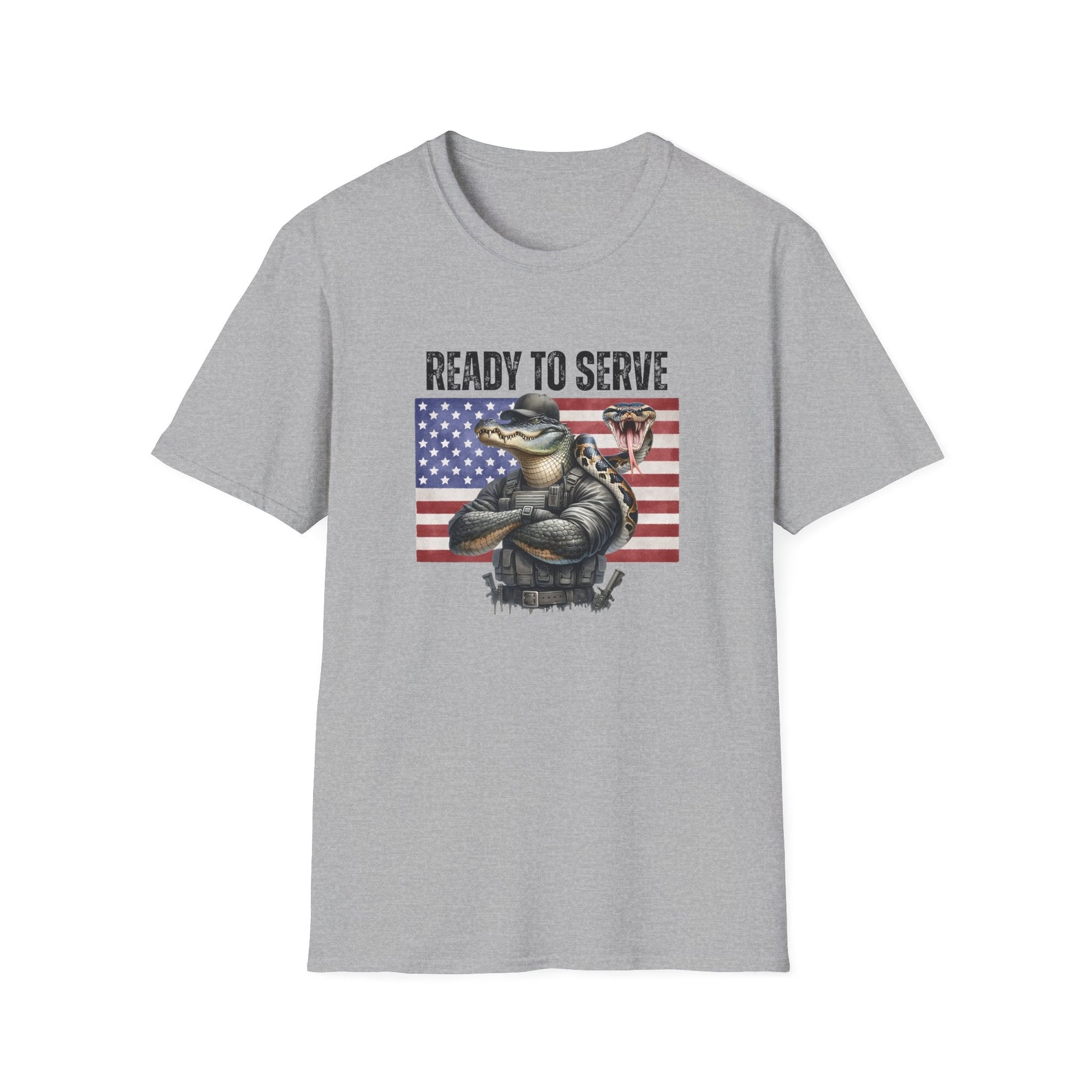 Ready to Serve Alligator Alcatraz T-Shirt (Patriotic Python Edition) - PatriotDepot.com