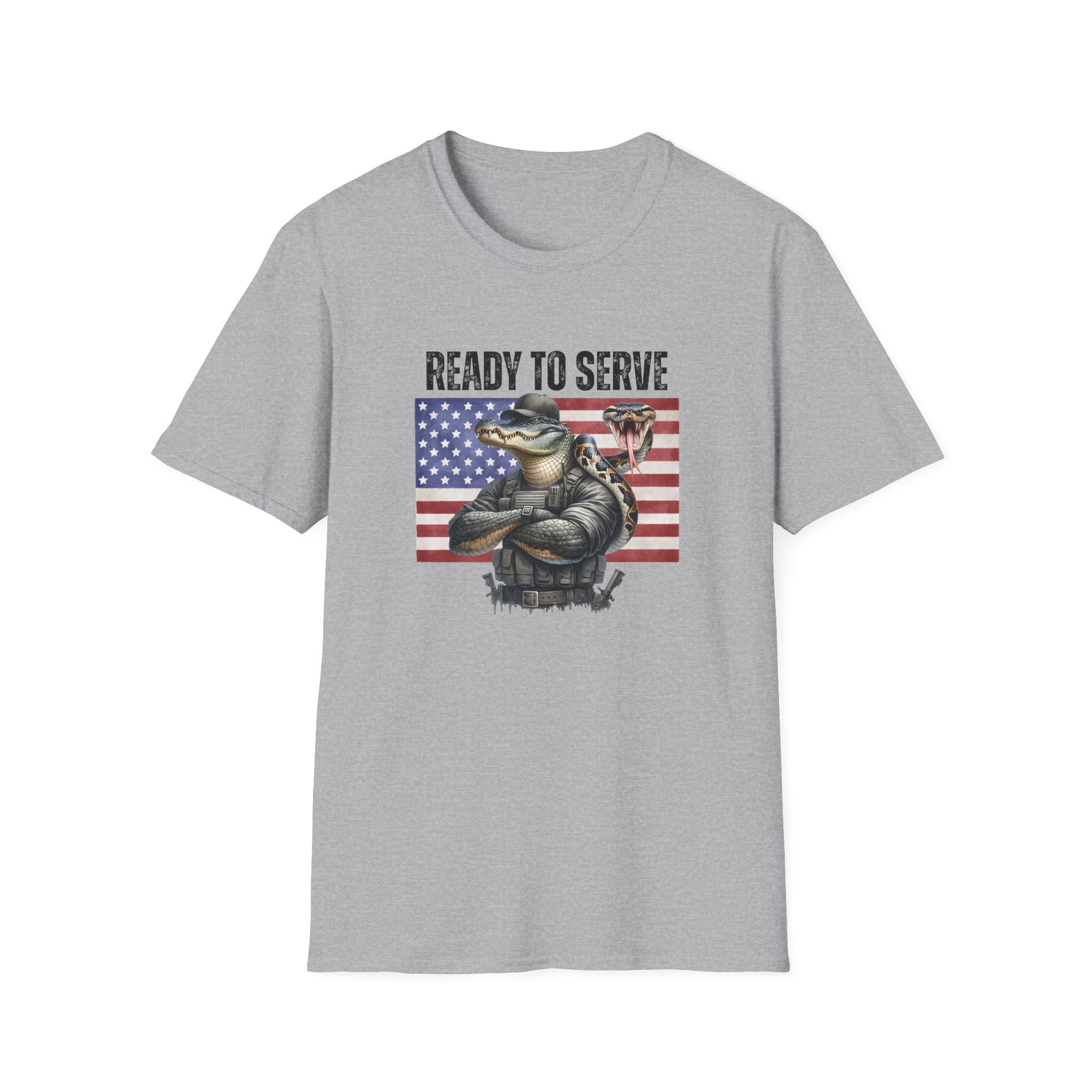 Ready to Serve Alligator Alcatraz T-Shirt (Patriotic Python Edition) - PatriotDepot.com