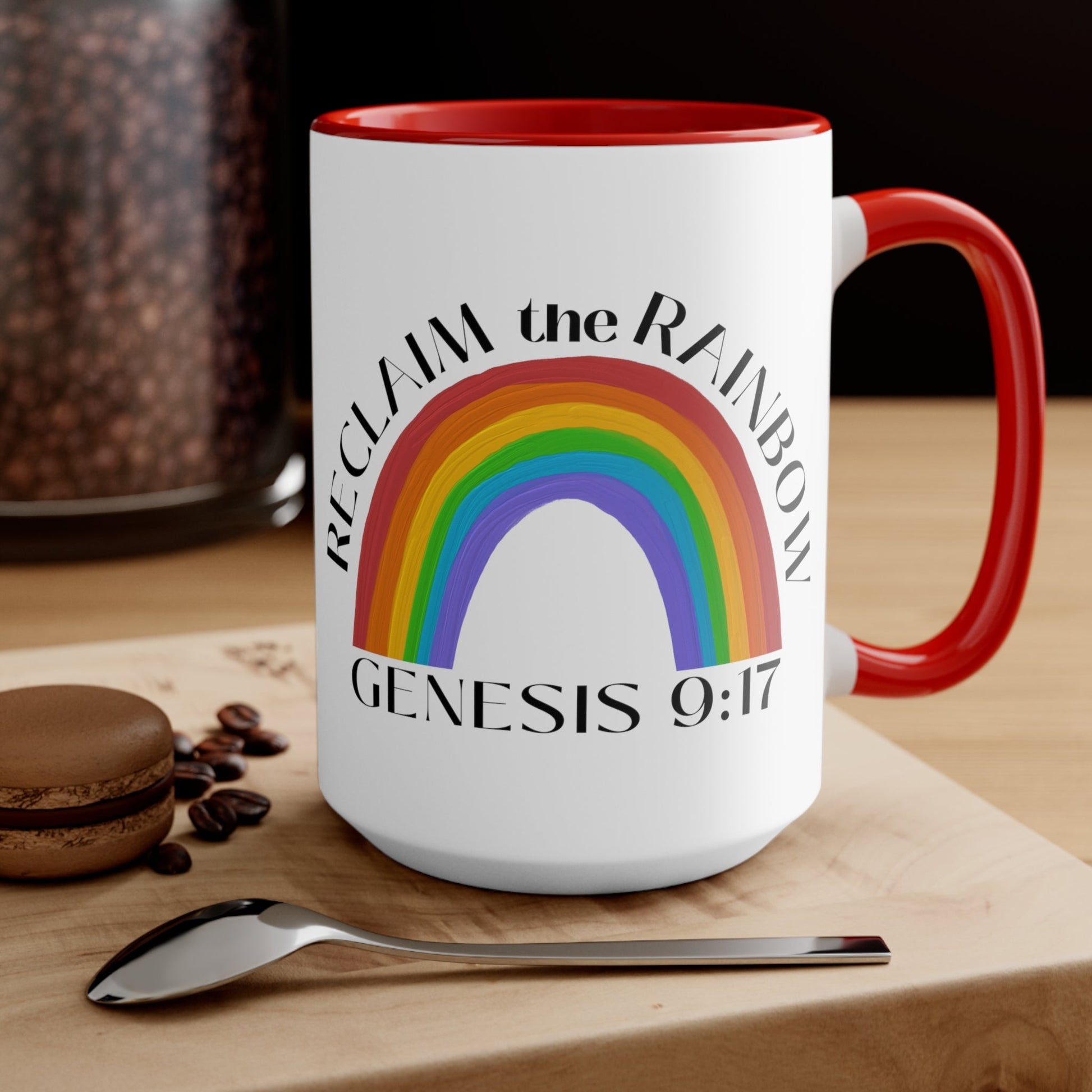 Reclaim the Rainbow (Genesis 9:17) Mug (2 Sizes, 3 Colors) - PatriotDepot.com