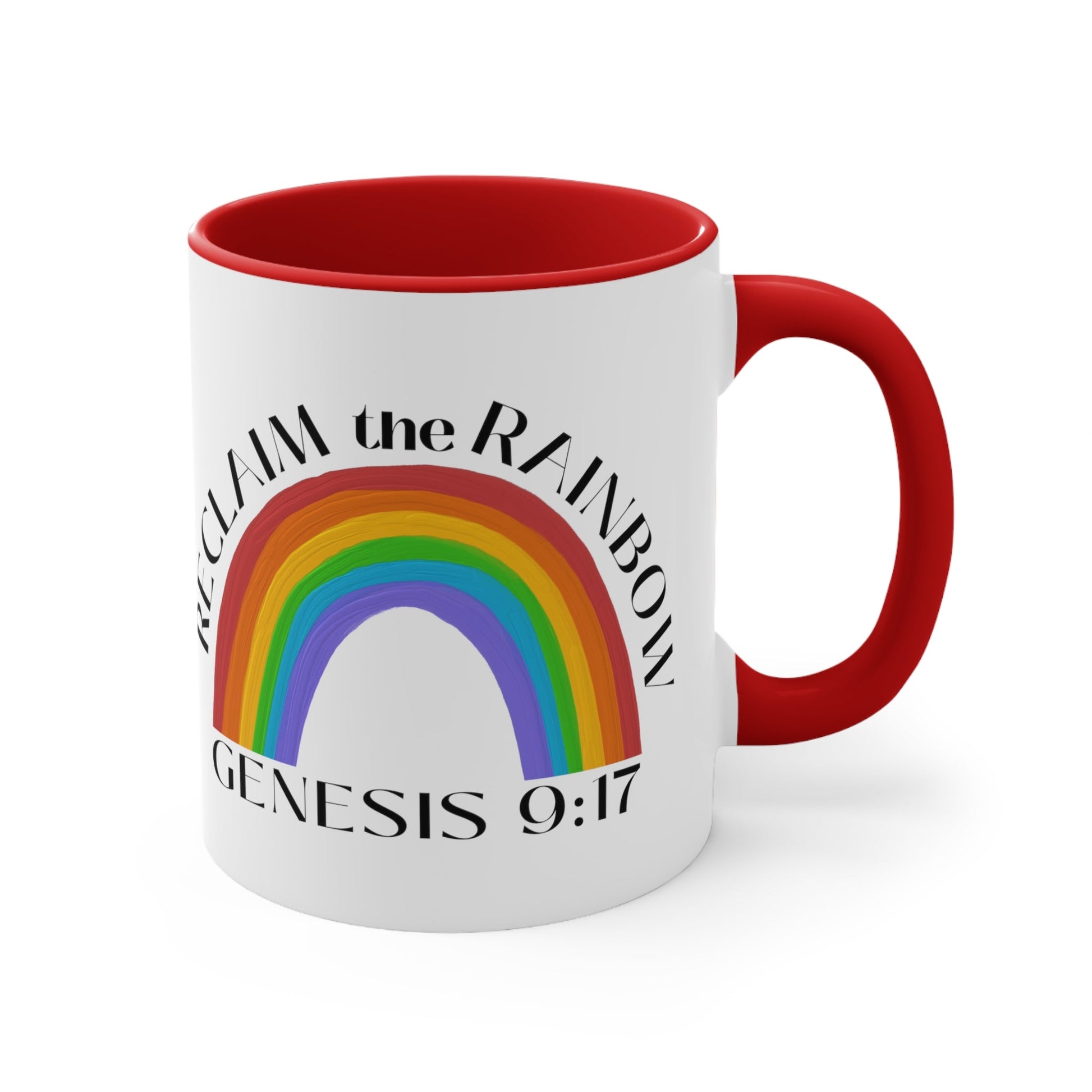 Reclaim the Rainbow (Genesis 9:17) Mug (2 Sizes, 3 Colors) - PatriotDepot.com