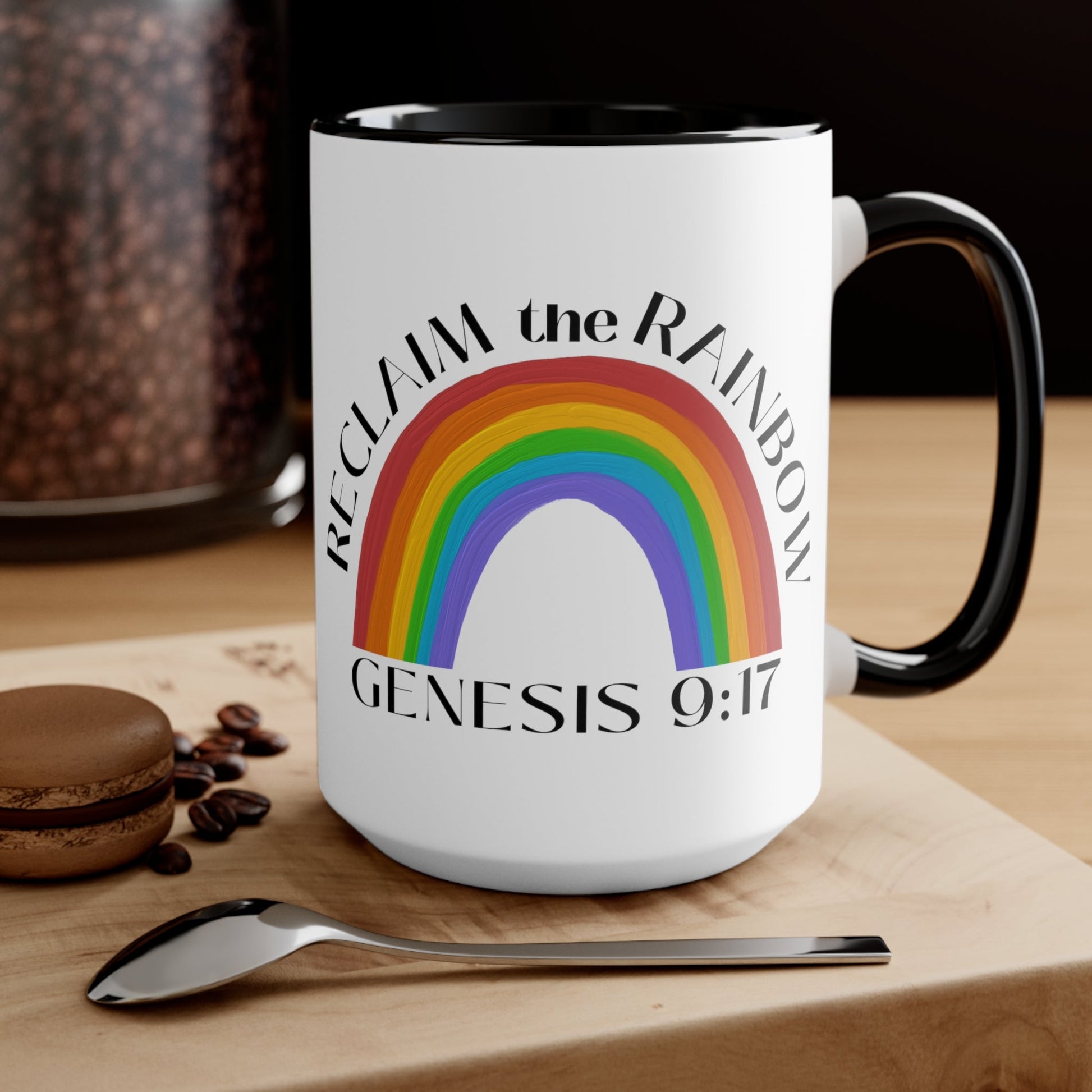 Reclaim the Rainbow (Genesis 9:17) Mug (2 Sizes, 3 Colors) - PatriotDepot.com