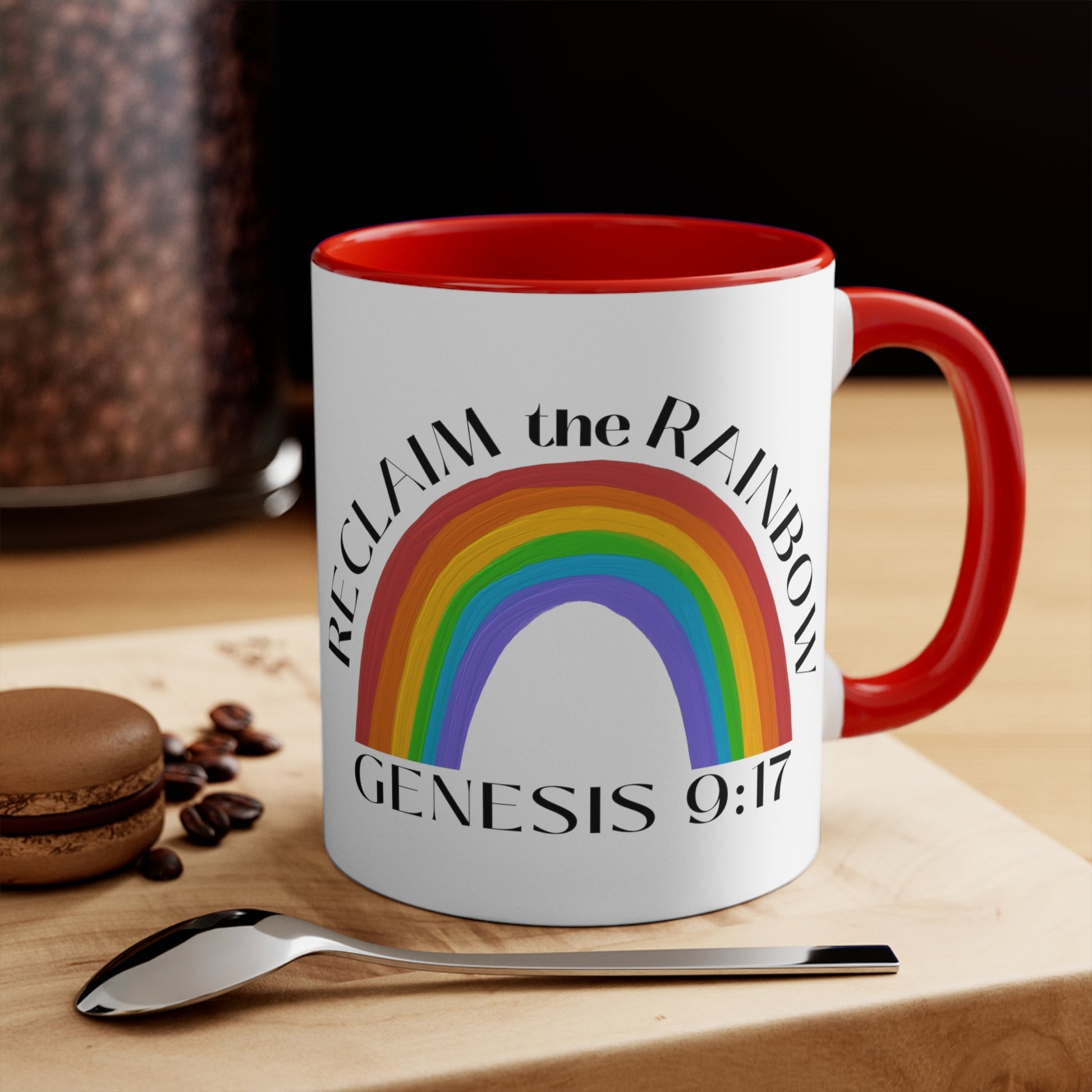 Reclaim the Rainbow (Genesis 9:17) Mug (2 Sizes, 3 Colors) - PatriotDepot.com