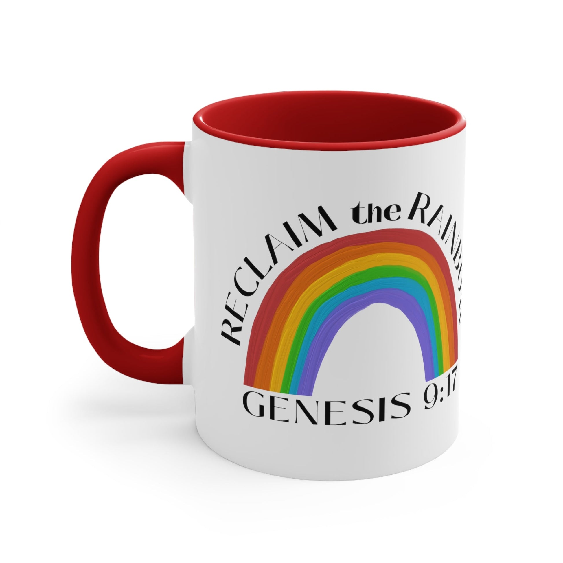 Reclaim the Rainbow (Genesis 9:17) Mug (2 Sizes, 3 Colors) - PatriotDepot.com