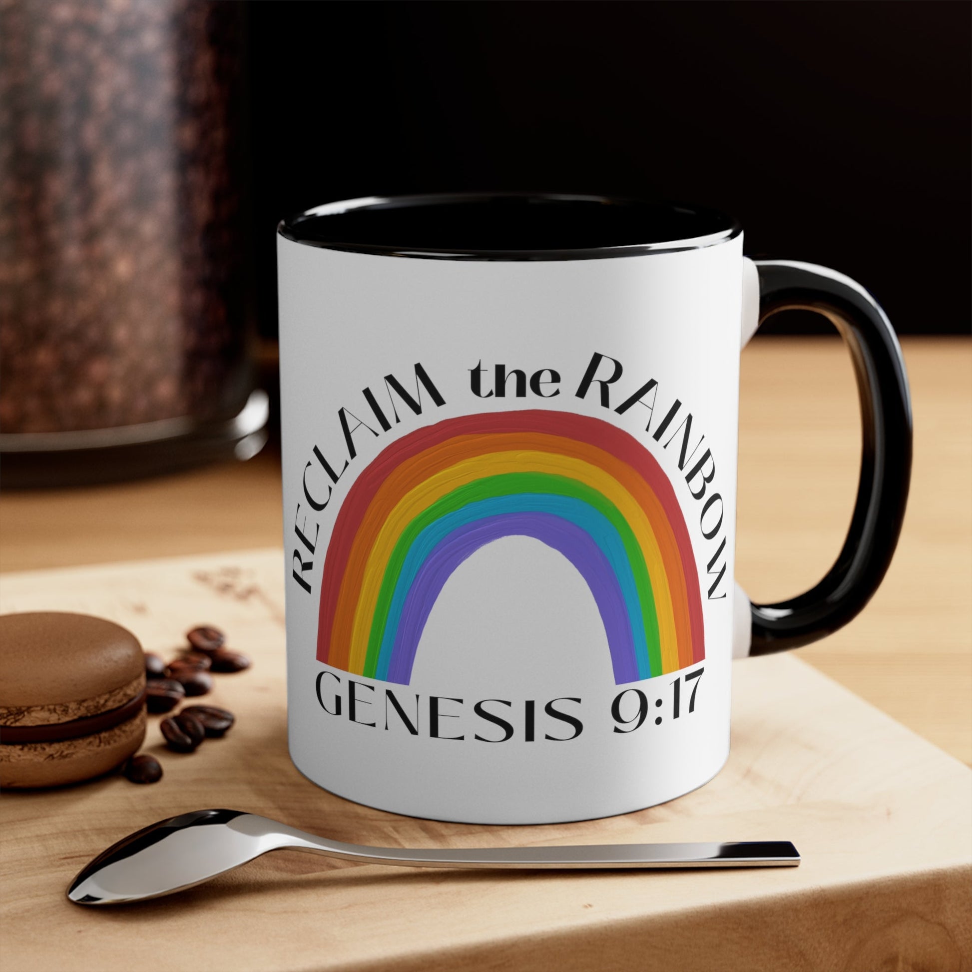 Reclaim the Rainbow (Genesis 9:17) Mug (2 Sizes, 3 Colors) - PatriotDepot.com