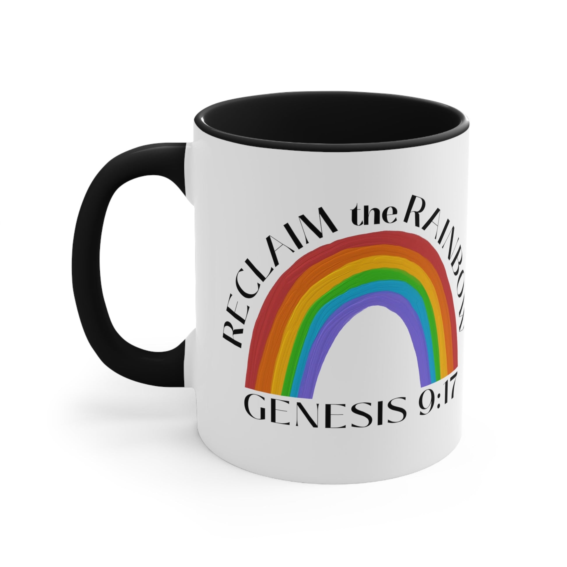 Reclaim the Rainbow (Genesis 9:17) Mug (2 Sizes, 3 Colors) - PatriotDepot.com