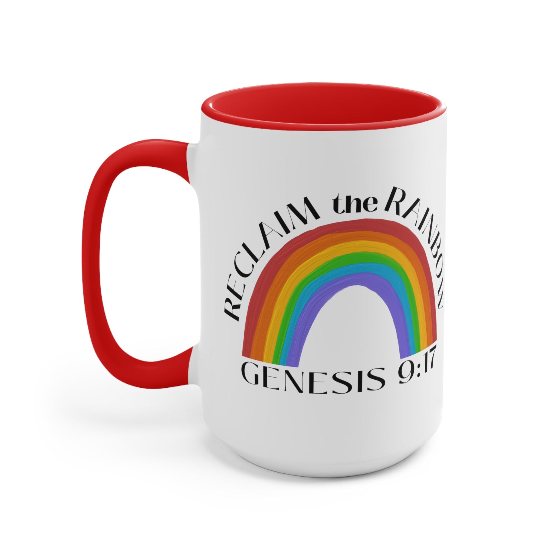 Reclaim the Rainbow (Genesis 9:17) Mug (2 Sizes, 3 Colors) - PatriotDepot.com