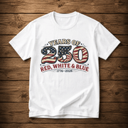 Red, White, & Blue 250 Years of Freedom Patriotic T-Shirt - PatriotDepot.com