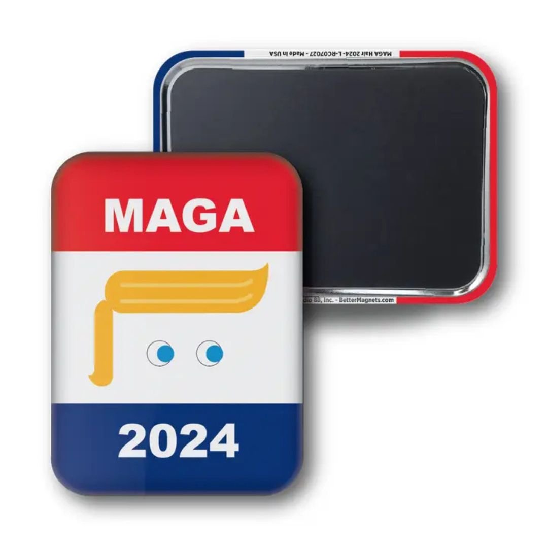 Red, White & Blue MAGA Trump Swoop Magnet - PatriotDepot.com