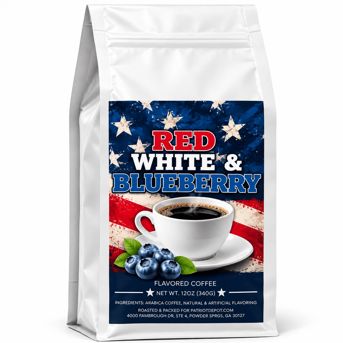 Red White & Blueberry Coffee | Medium Roast, 12 oz - PatriotDepot.com