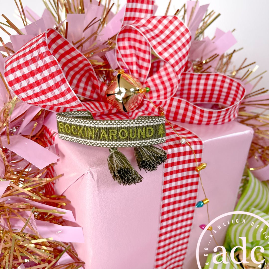 Rockin’ Around Adjustable Woven Canvas Christmas Bracelet - PatriotDepot.com