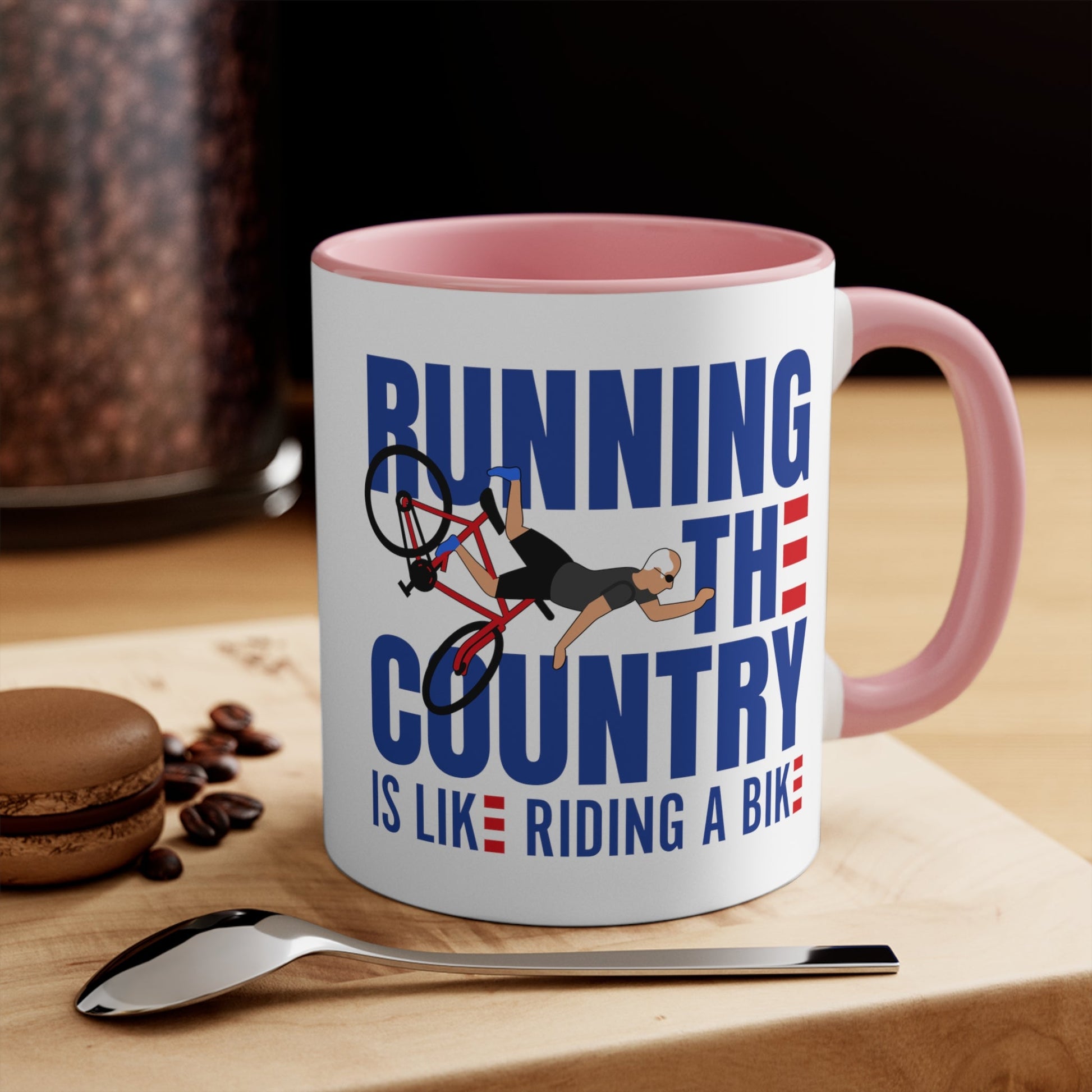 Running The Country Is Like Riding A Bike Mug (2 sizes, 3 colors) - PatriotDepot.com