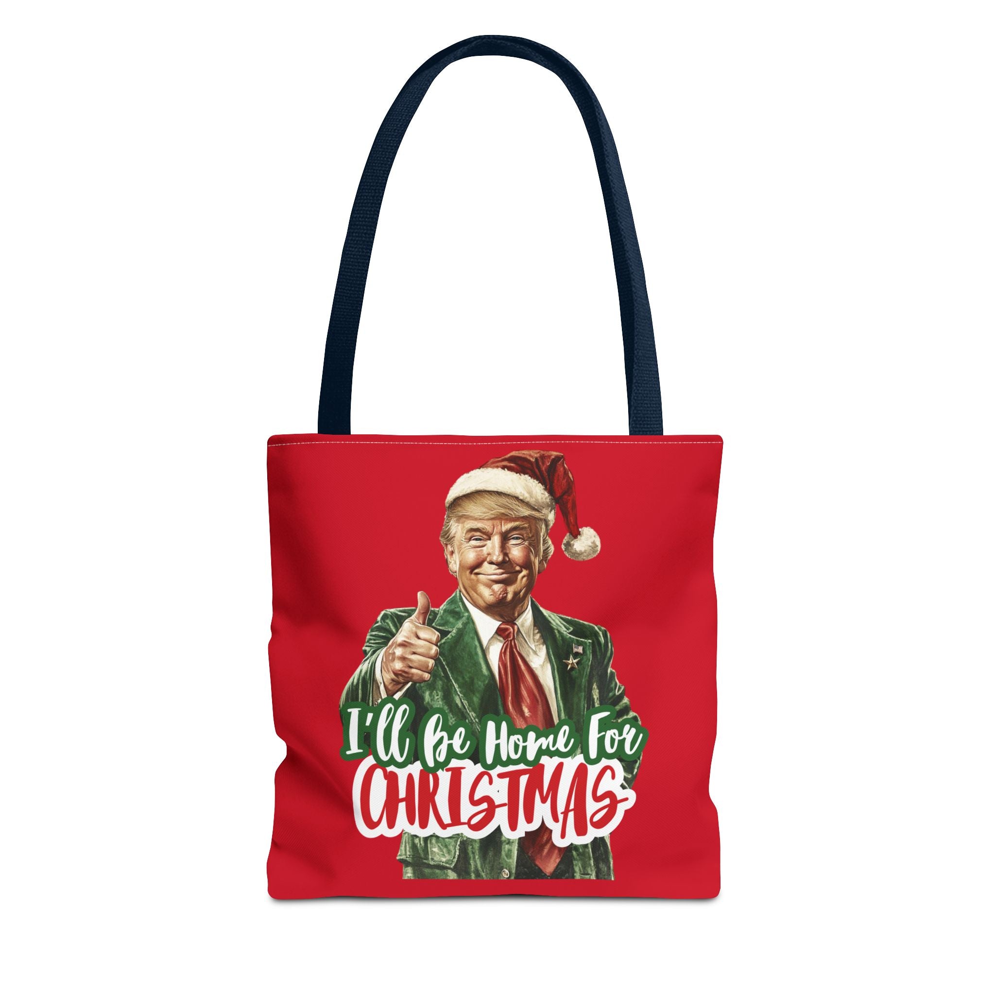 Santa Trump "I'll Be Home for Christmas" Tote Bag (3 Sizes) - PatriotDepot.com