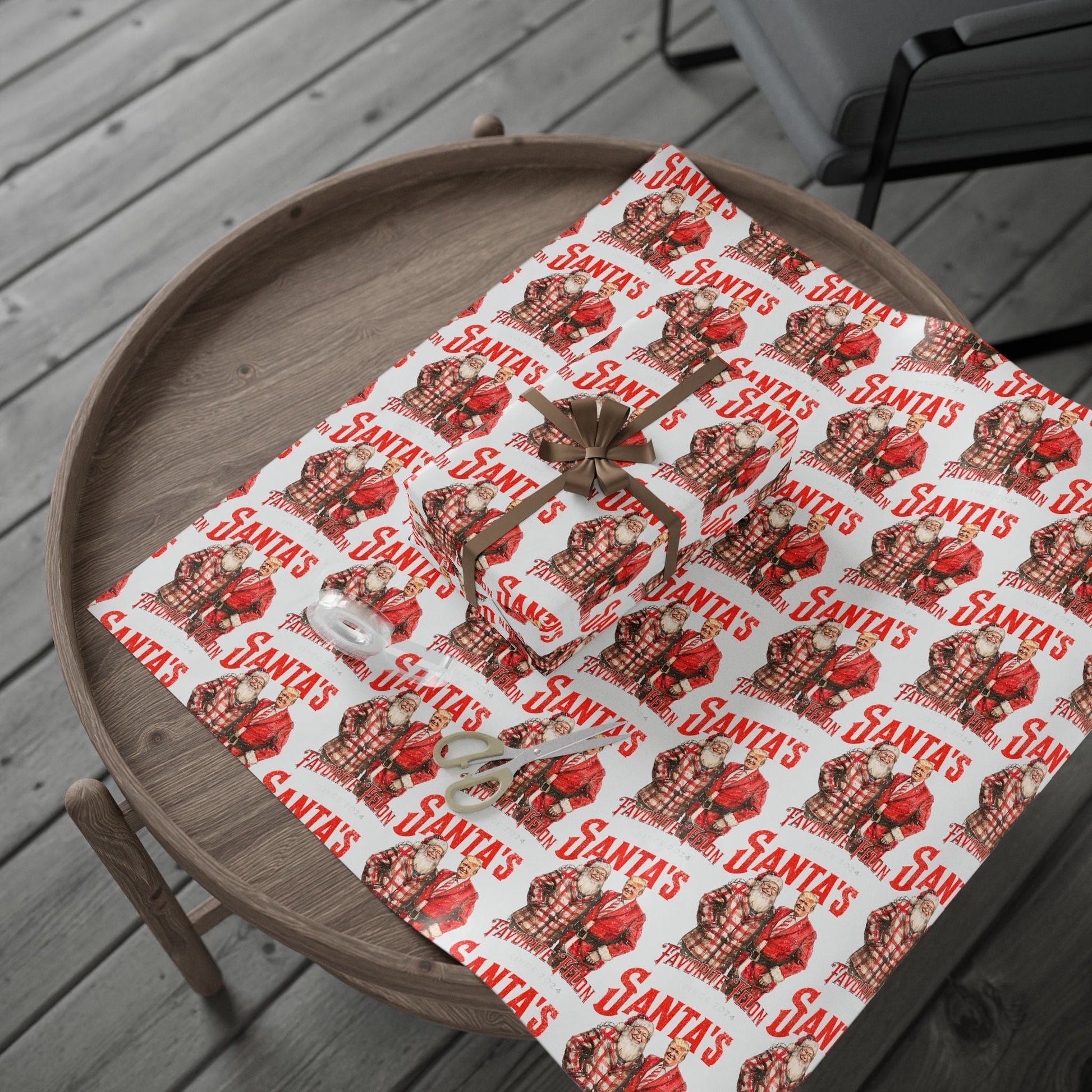 Santa's Favorite Felon Custom Wrapping Paper Roll - PatriotDepot.com