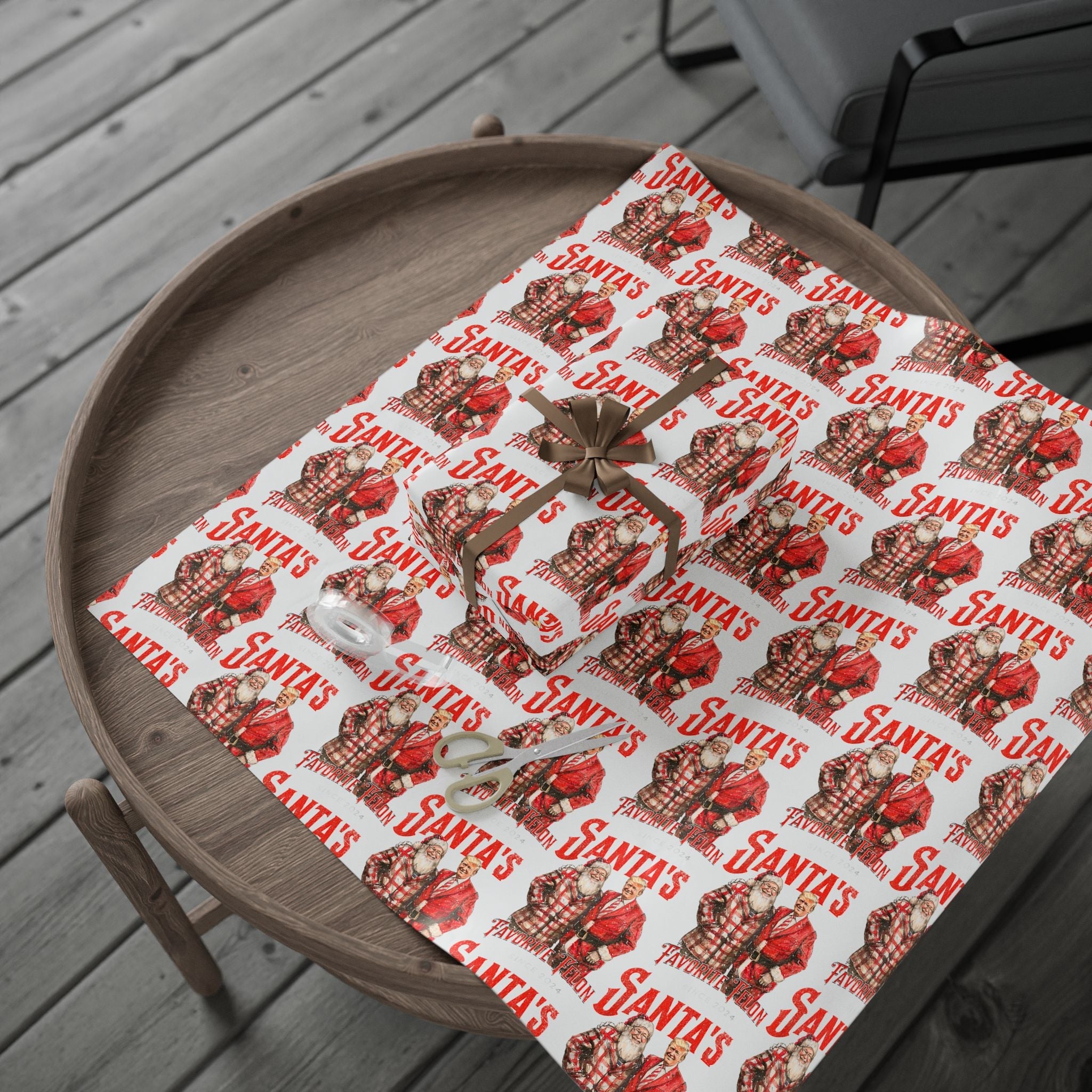 Santa's Favorite Felon Custom Wrapping Paper Roll - PatriotDepot.com