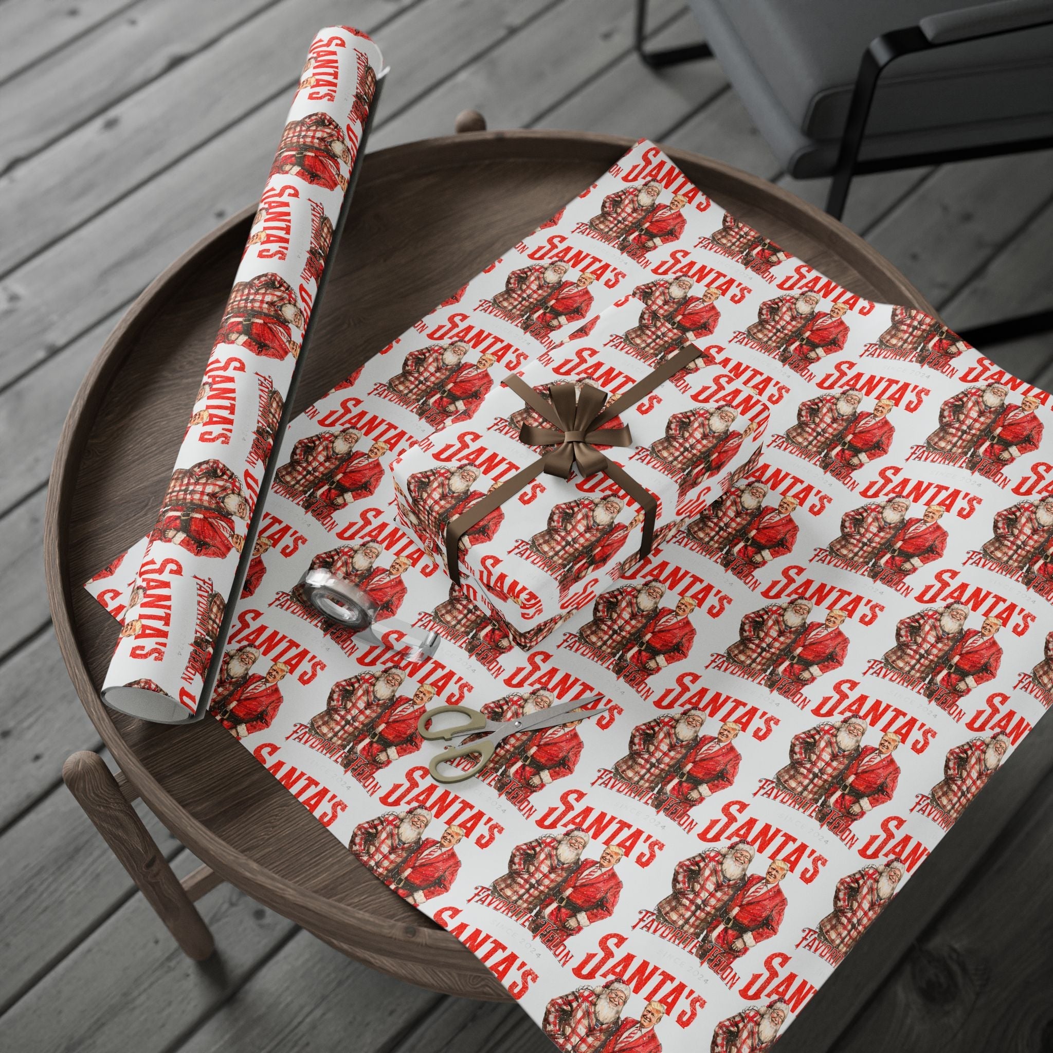 Santa's Favorite Felon Custom Wrapping Paper Roll - PatriotDepot.com