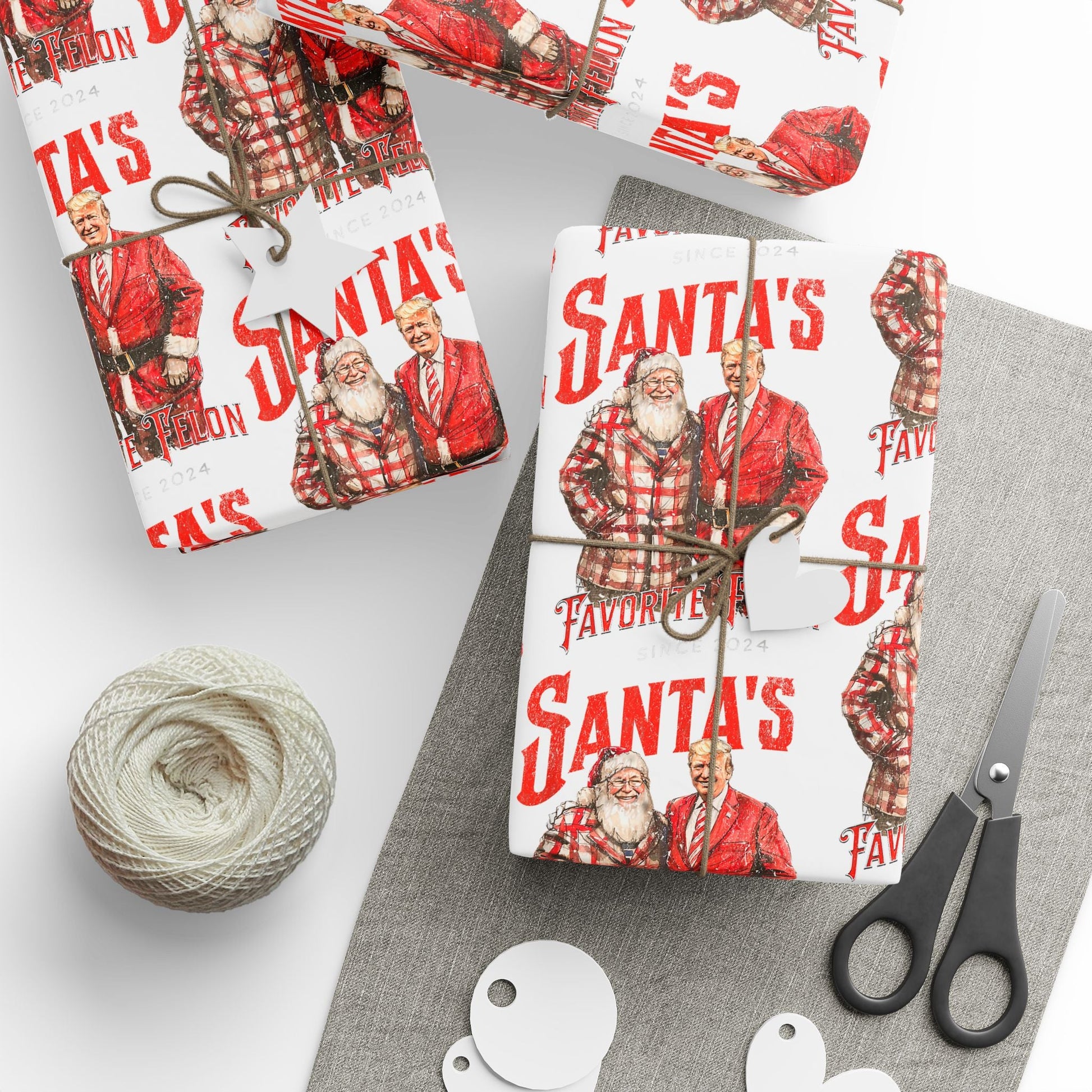 Santa's Favorite Felon Custom Wrapping Paper Roll - PatriotDepot.com
