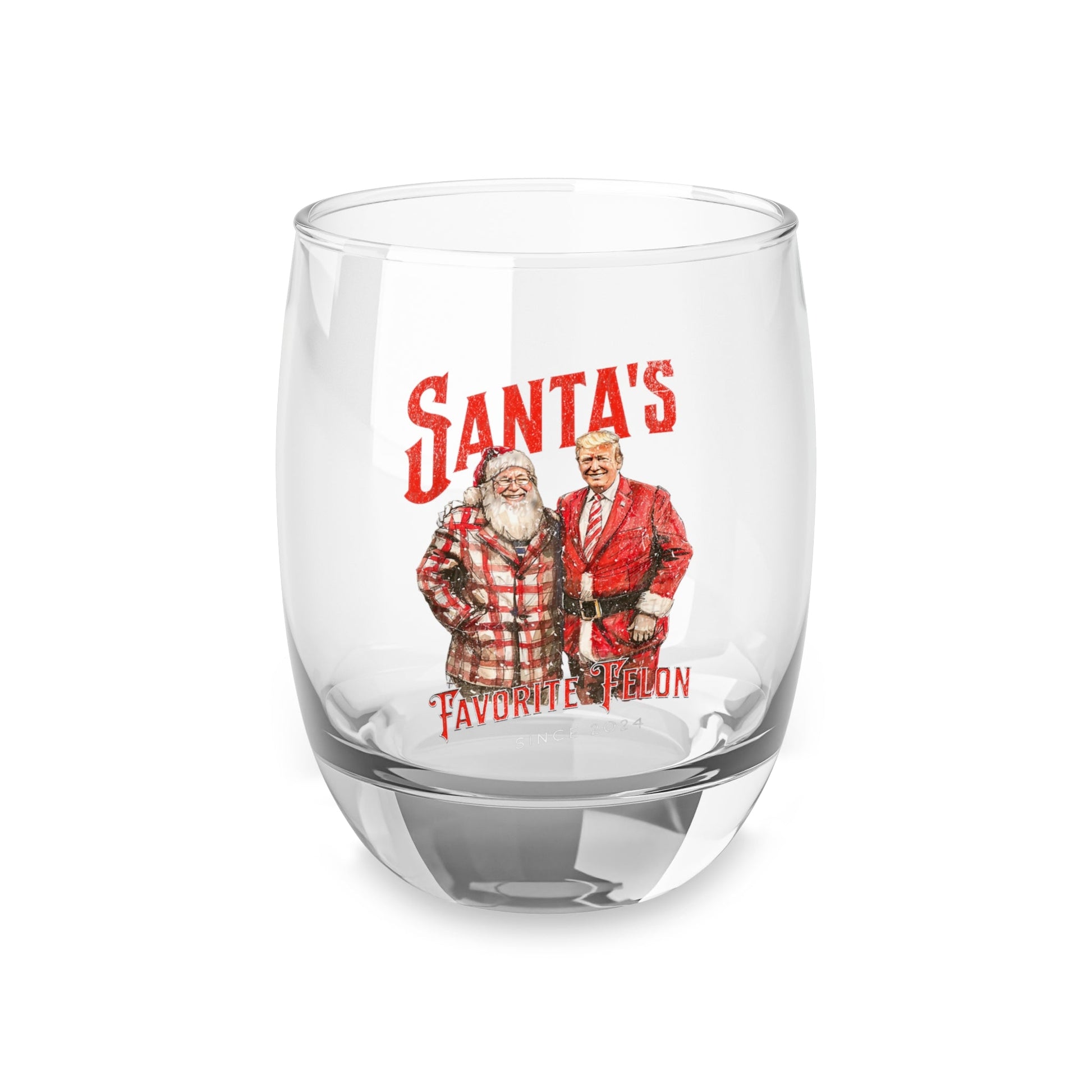 Santa's Favorite Felon Since 2024 Whiskey Glass - PatriotDepot.com