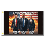 Save America "The Dream Team" Trump, Musk and RFK Jr Flag - PatriotDepot.com