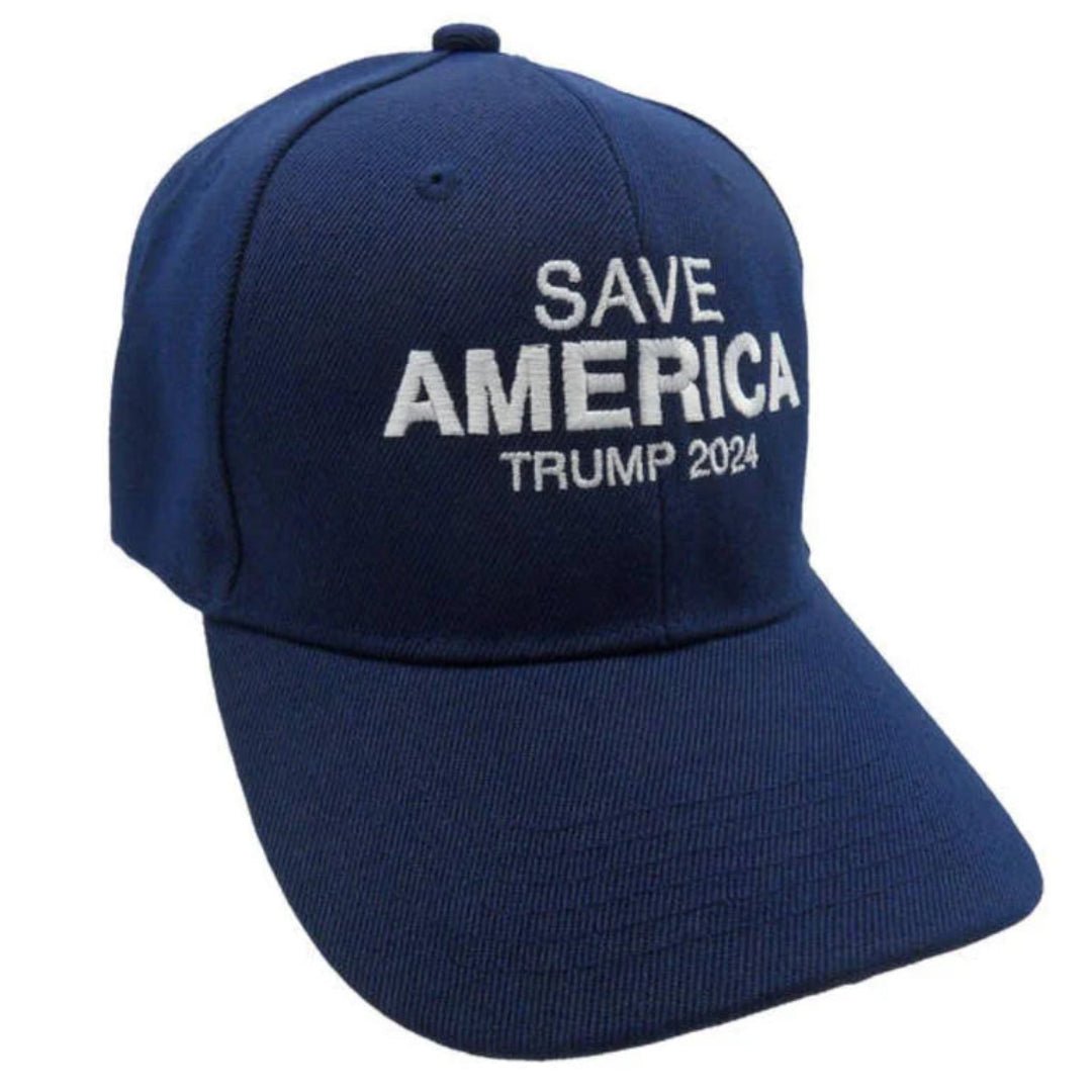 Save America Trump 2024 Custom Embroidered Hat (Navy) - PatriotDepot.com
