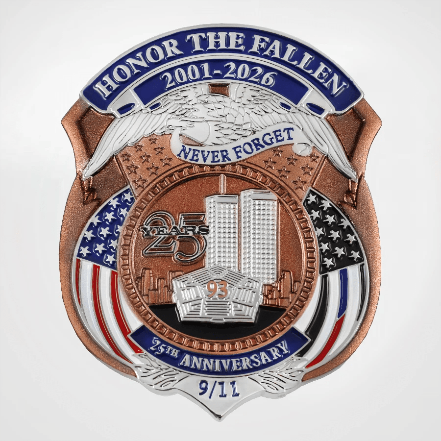 September 11 25th Anniversary Honor the Fallen Commemorative Badge & Challenge Coin Collection | 2001–2026 - PatriotDepot.com