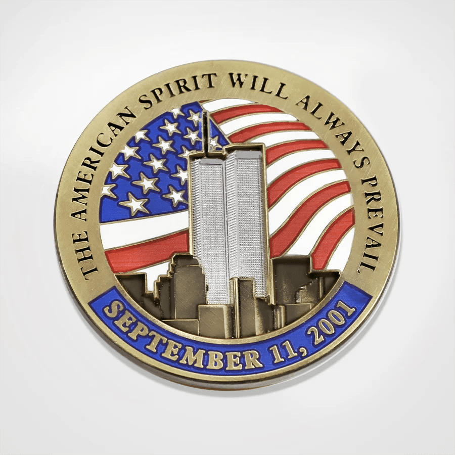 September 11 Memorial Challenge Coin – No Day Shall Erase You From the Memory of Time - PatriotDepot.com