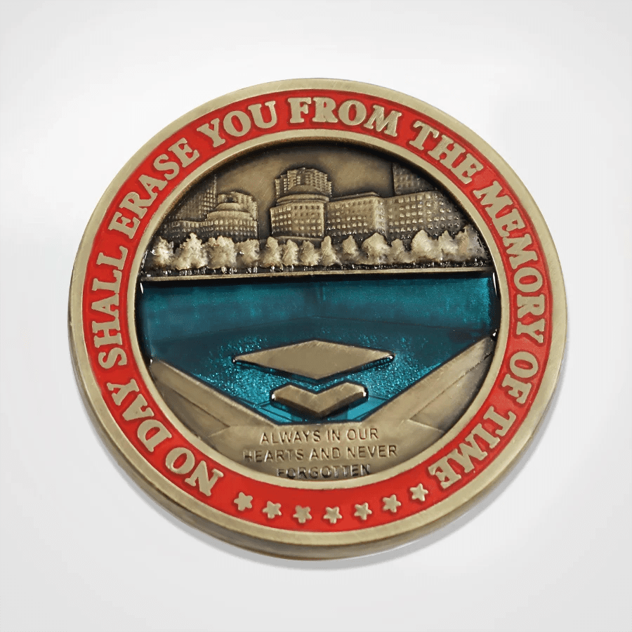 September 11 Memorial Challenge Coin – No Day Shall Erase You From the Memory of Time - PatriotDepot.com