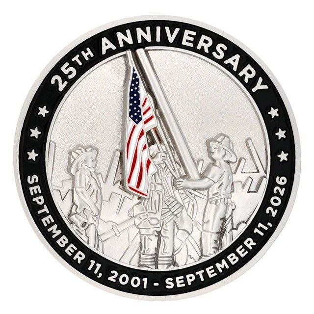 September 11 Never Forget 25th Anniversary Challenge Coin | Courage & Remembrance Edition | 2001–2026 - PatriotDepot.com