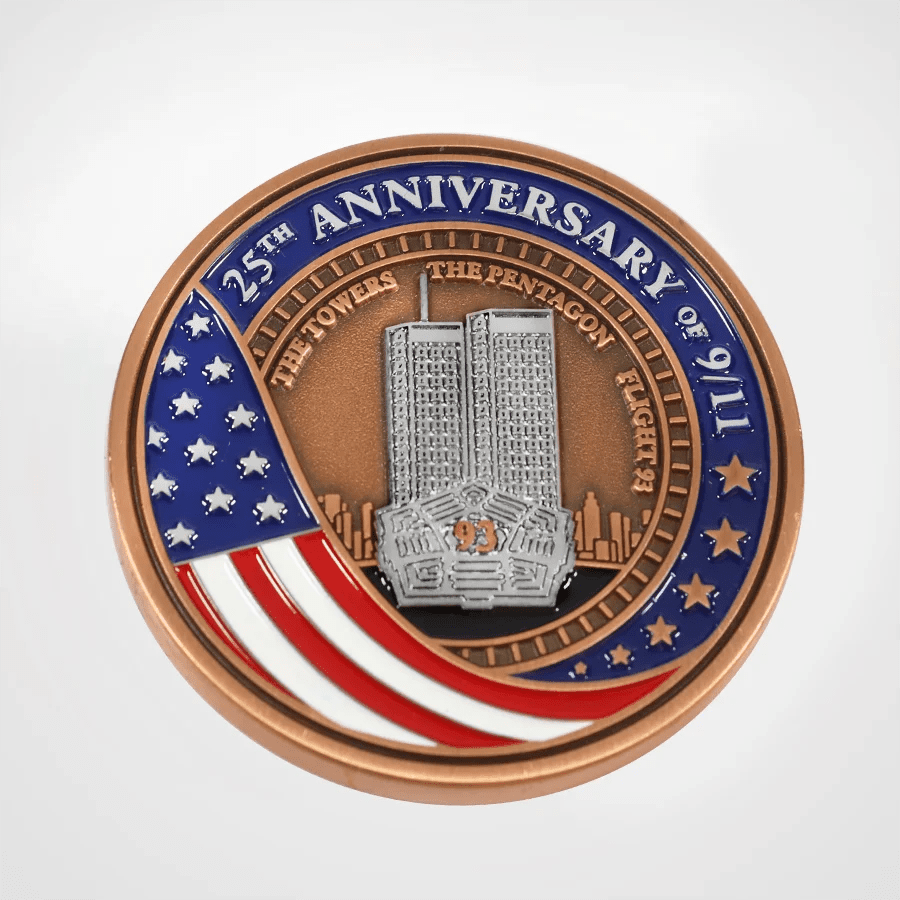 September 11th 25th Anniversary Memorial Challenge Coin | 2001–2026 Never Forget Collectible - PatriotDepot.com