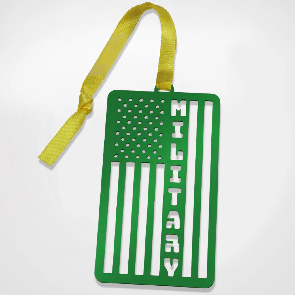 Service & Sacrifice Military Flag Ornament (Metallic Plating) - PatriotDepot.com