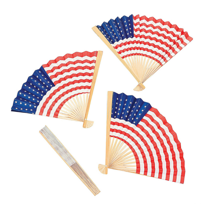 Patriotic Wood Hand Fan