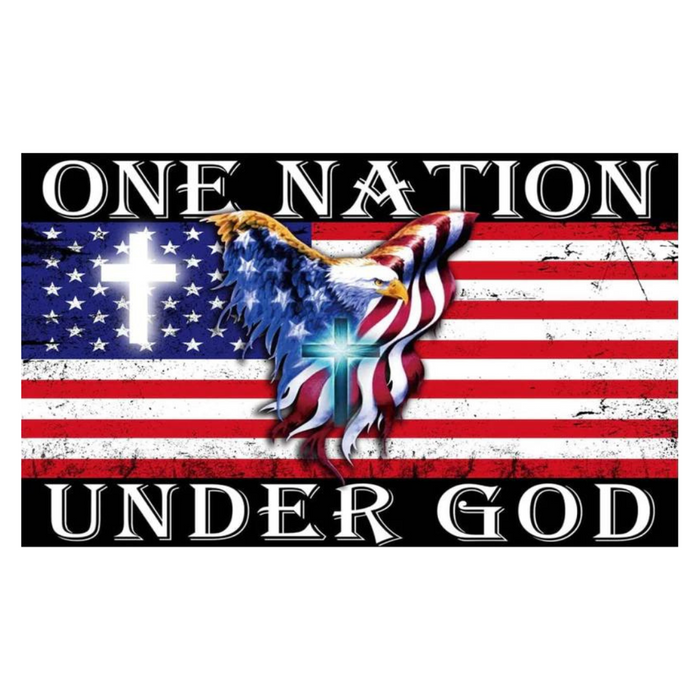 One Nation Under God Eagle & Cross 3'x5' Flag