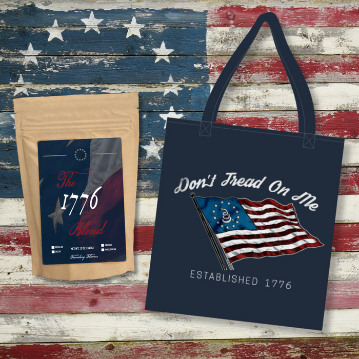 Premium 1776 Coffee Roast + Don't Tread on Me Tote Bag Pack