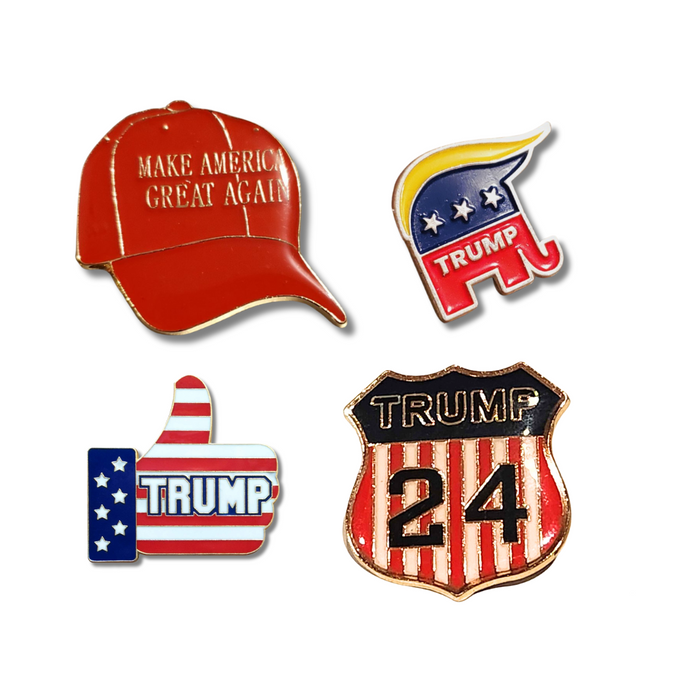 Trump Enamel Lapel Pin Bundle (4-pack)