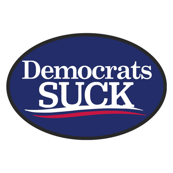 Democrats Suck Bumper Sticker (Oval)