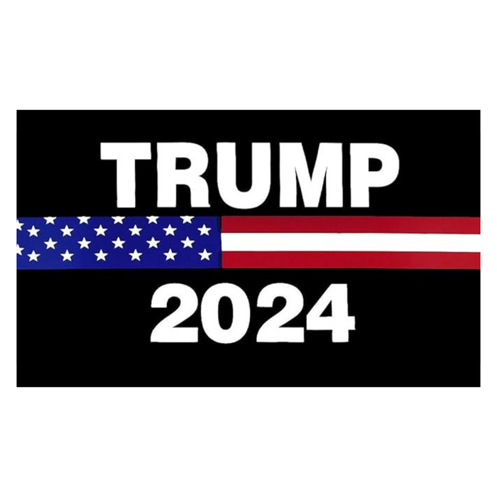 Trump 2024 Patriotic Stripe 3'x5' Flag (Black)